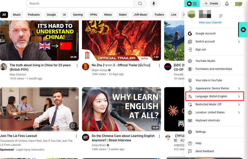 youtube网页端设置中文 youtube网页端设置中文