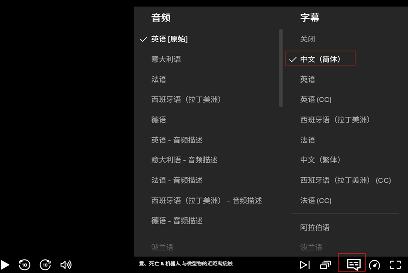 奈飞设置中文字幕 奈飞设置中文字幕